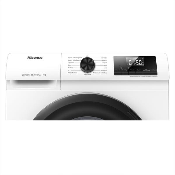 Hisense WFQP701219VM vaskemaskine Front-læsning 7 kg 1200 rpm Hvid