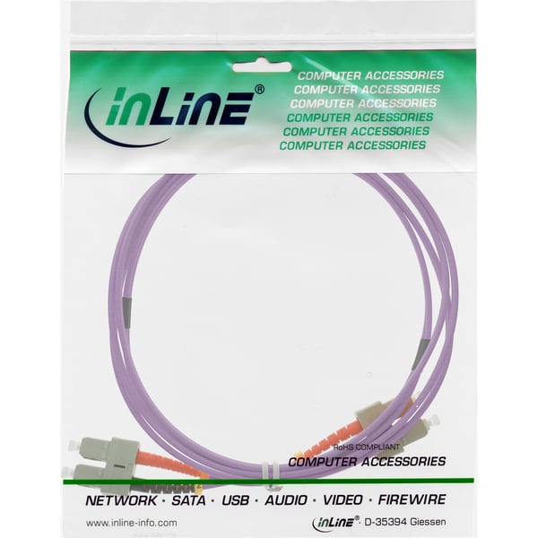 InLine 83501P InfiniBand och fiberoptisk kabel 1 m Lila
