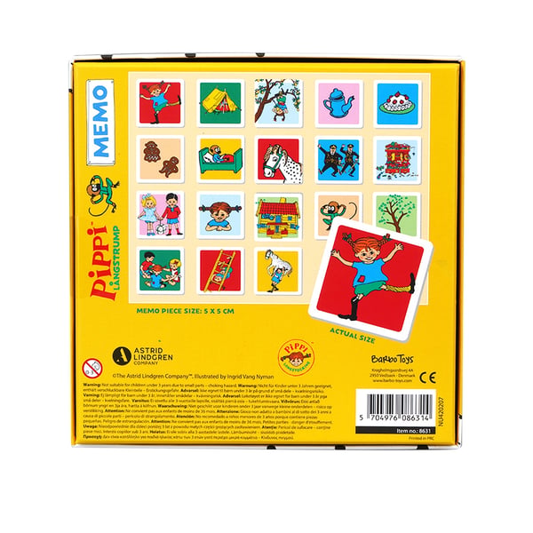 Barbo Toys Pippi Memo Kortspil Hukommelse