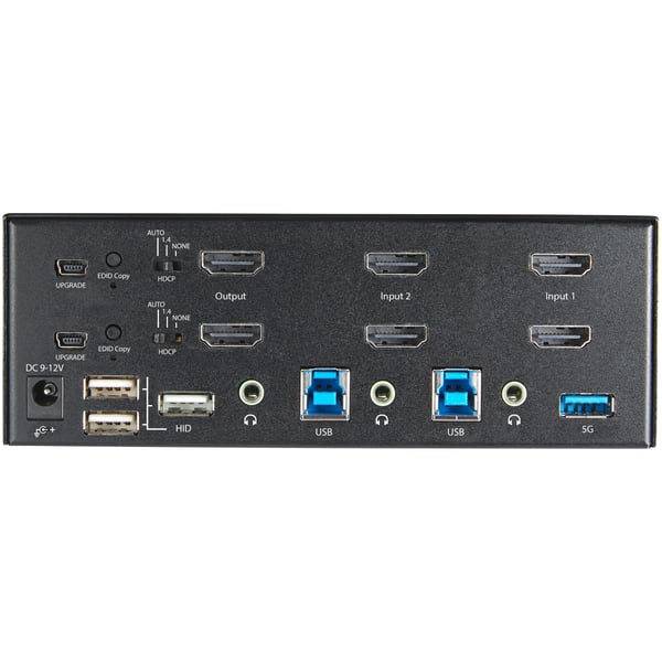 StarTech.com 2-ports HDMI KVM-switch för dubbla skärmar - 4K 60 Hz Ultra HD HDR - Desktop 4K HDMI 2.0 KVM-switch med 2 portar USB 3.0-hubb (5 Gbit/s) och 4x USB 2.0 HID, ljud - Snabbtangenter för omkoppling - TAA