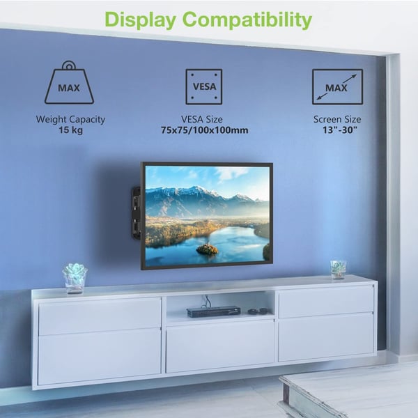 Techly ICA-LCD 923B TV-kiinnike 76,2 cm (30") Musta