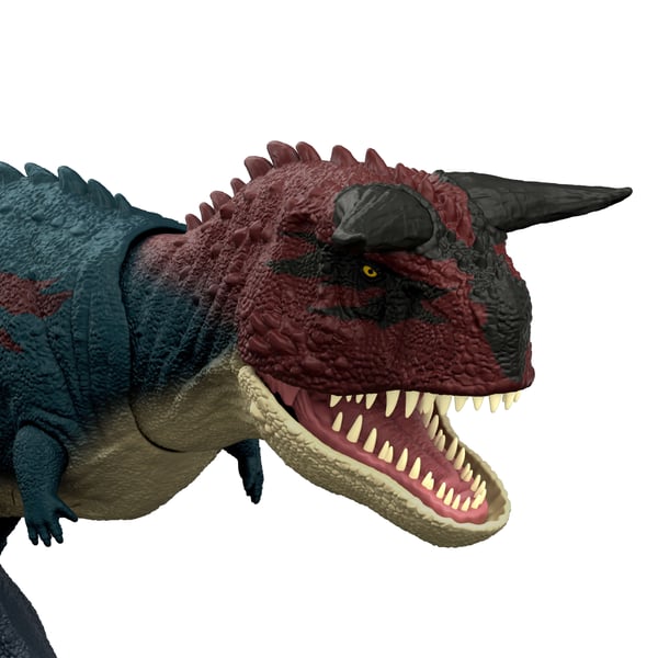 Jurassic World Charge N Chomp Carnotaurus, løbende og brølende dinosaur-actionfigur, digital leg