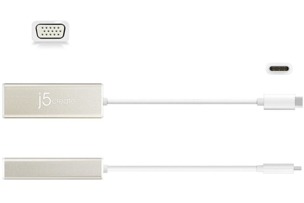 j5create JCA111 USB grafisk adapter 1920 x 1080 pixel Aluminium, Hvid