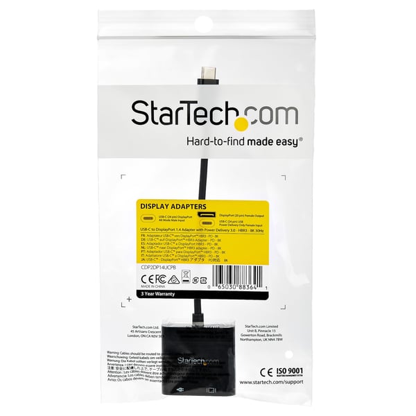 StarTech.com CDP2DP14UCPB USB grafisk adapter 7680 x 4320 pixel Sort