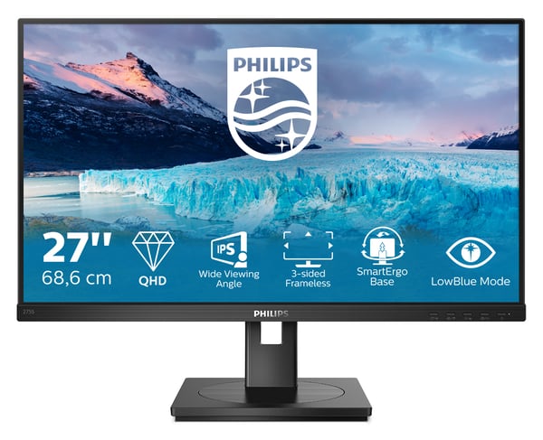 Philips S Line 275S1AE/00 platta pc-skärmar 68,6 cm (27") 2560 x 1440 pixlar 2K Ultra HD LCD Svart