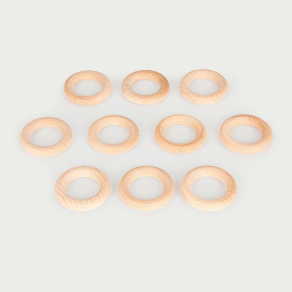 Tickit Natural Wooden Rings Small motorik legetøj