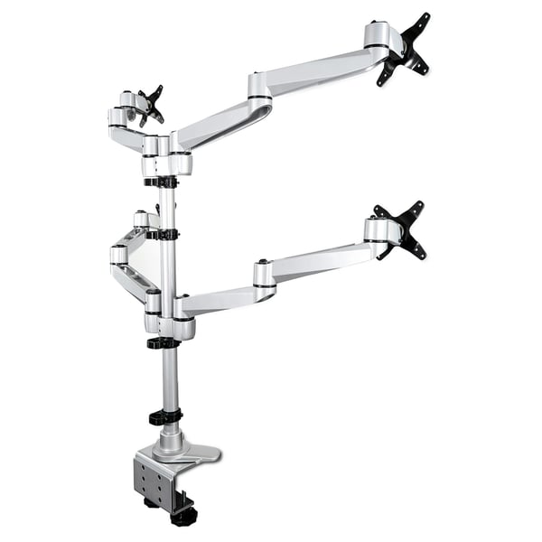 StarTech.com ARMQUADPS skærmbeslag og -stativer 68,6 cm (27") Skrivebord Sølv