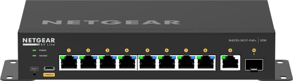 Netgear AV Line M4250-9G1F-PoE+ - Switch - L3 - hanterad - 8 x 10/100/1000 (8 PoE+)