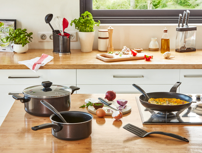 Tefal Easy Cook & Clean B5544602 kasari Pyöreä Musta, Ruskea