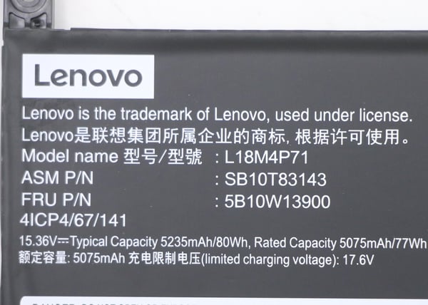 Lenovo 5B10W13900 laptop reservedel Batteri