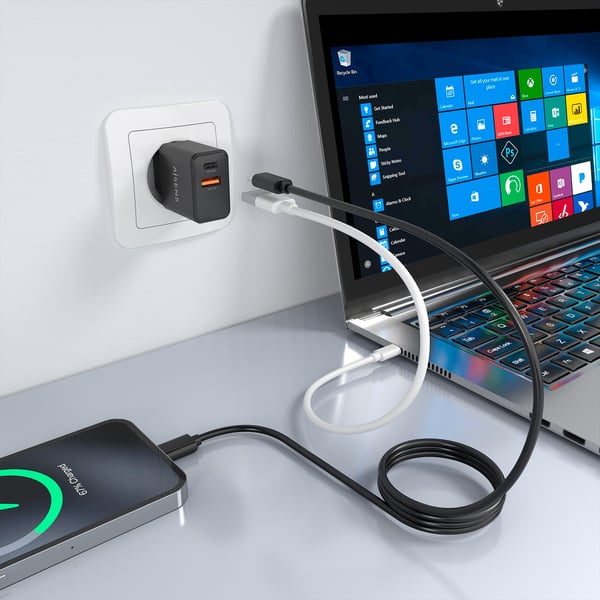 AISENS ASCH-20W2P084-BK mobiililaitteen laturi Matkapuhelin, Älypuhelin, Digitaalikamera, Universaali, Tabletti Musta AC Pikalataus Sisätila