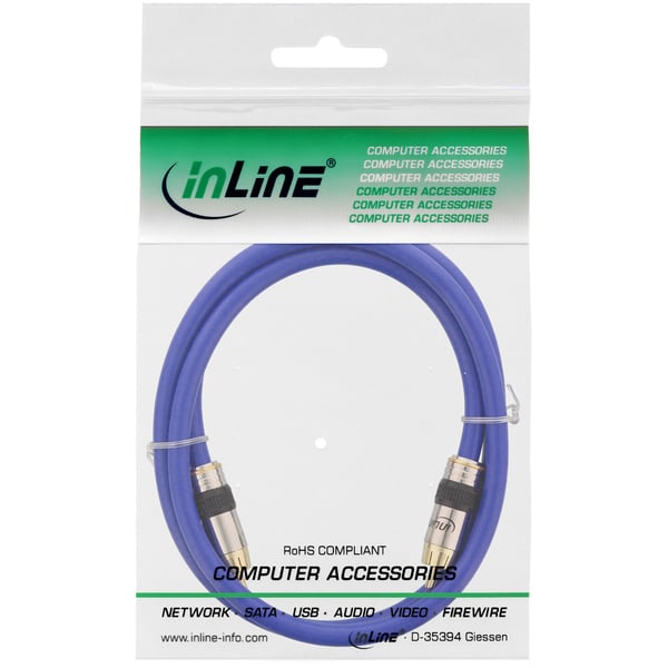 InLine 4043718018291 lydkabel 15 m RCA Blå
