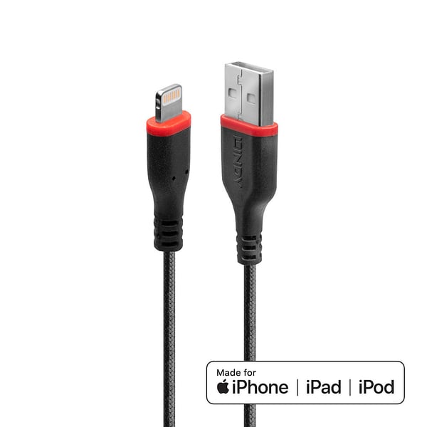 Lindy 31291 Lightning kabel 1 m Sort