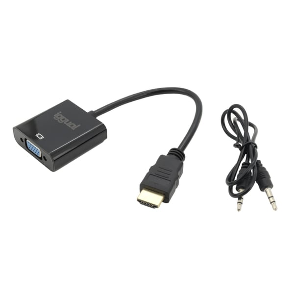 iggual IGG317303 videokabeladapter 0,2 m HDMI Typ A (standard) VGA (D-Sub) Svart