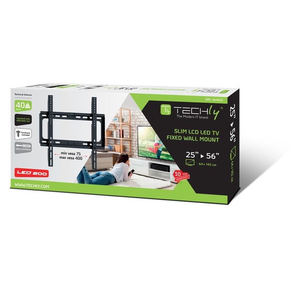 Techly ICA-PLB 262M TV-kiinnike 142,2 cm (56") Musta