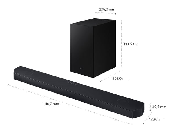 Samsung Q-series HW-Q610GH/ZG soundbar-högtalare Svart, Titan 3.1.2 kanaler