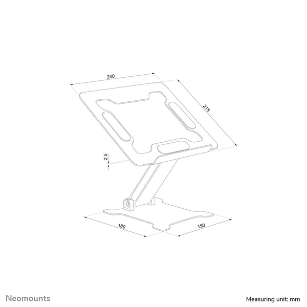 Neomounts DS20-740BL1 Ställ för bärbara datorer Ställ till bärbara datorer Svart 38,1 cm (15")