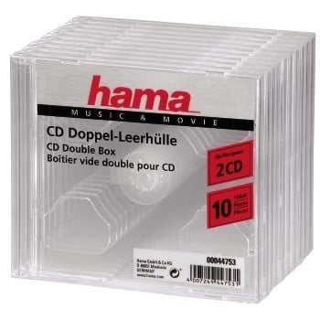 Hama 00044753 optisk disk etui Smykkeboks 2 diske Transparent