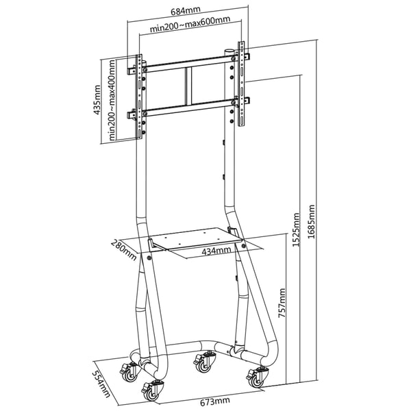 InLine 23177A TV stativ & underholdningscenter 1 hylder