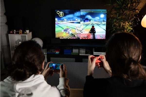 Konix 61889000053 spil-controller Blå, Rød Bluetooth Gamepad Analog Nintendo Switch, Nintendo Switch OLED