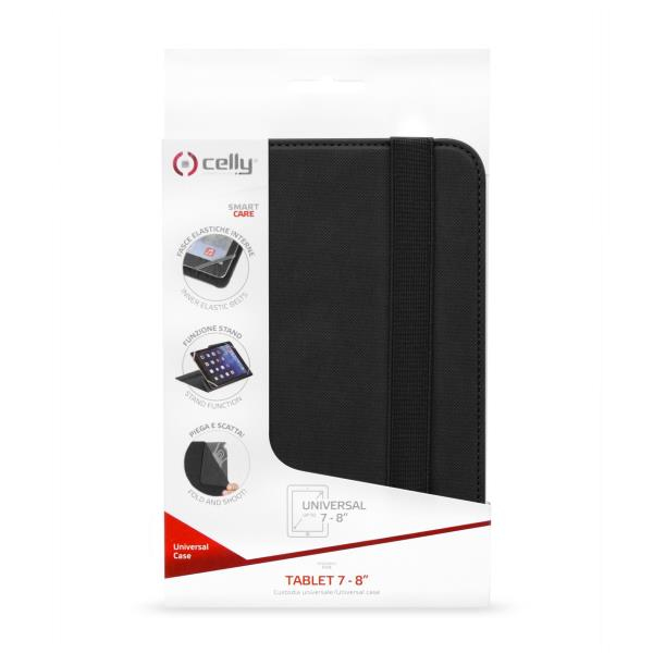 Celly UNITAB78BK tablet etui 20,3 cm (8") Folie Sort
