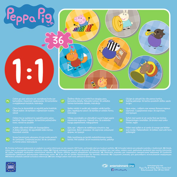 Peppa Pig Memos Kortspil Hukommelse