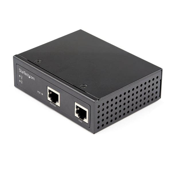 StarTech.com Industriell Gigabit PoE-injektor - Hög hastighet/hög effekt 90 W - 802.3bt PoE++ 48 V-56 VDC DIN-skena UPoE/Ultra Power Over Ethernet-injektoradapter -40 &degC till 75 &degC Robust