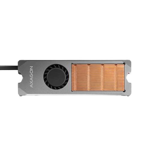 Axagon CLR-M2FAN kylsystem för dator Halvledardrivenhet, M.2 NVMe SSD VGA-kylare 2 cm Grå 1 styck