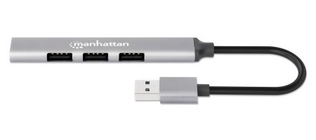 Manhattan 168427 gränssnittshubbar USB 3.2 Gen 1 (3.1 Gen 1) Type-A 5000 Mbit/s Grå