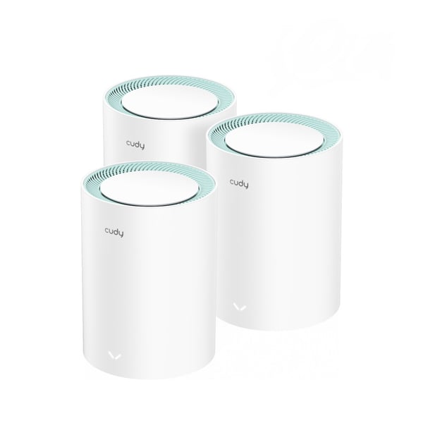 Cudy M1300 3-PACK mesh Wi-Fi-system Dual-band (2,4 GHz / 5 GHz) Wi-Fi 5 (802.11ac) Vit 2 Intern