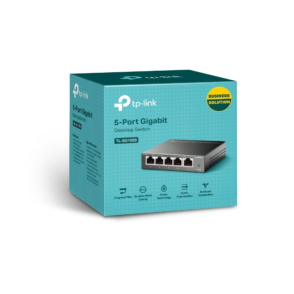 TP-Link TL-SG105S(UN) netværksswitch Ikke administreret Gigabit Ethernet (10/100/1000) Desktop Sort