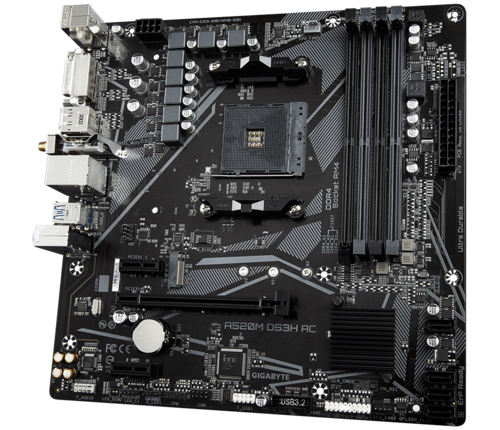 GIGABYTE A520M DS3H AC bundkort AMD A520 Stik AM4 micro ATX