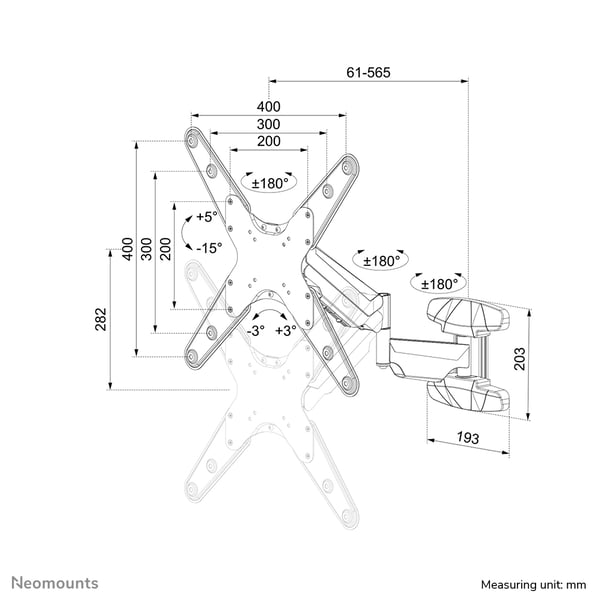 Neomounts WL70-550BL14 tv-beslag 139,7 cm (55") Sort