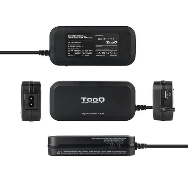 TooQ TQLC-90BS02M oplader til mobil enhed Digital videokamera, Digitalt kamera, MP3, Mobiltelefon Sort Vekselstrøm Indendørs
