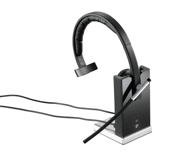 Logitech H820e Headset Trådlös Huvudband Kontor/callcenter Laddningsställ Svart