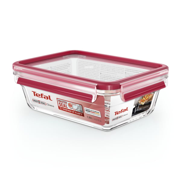 Tefal MasterSeal N10410 Suorakulmainen Laatikko 1,3 L Punainen, Läpinäkyvä 1 kpl