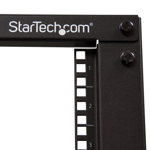 StarTech.com 12U 4-stolps öppen ram serverrack justerbar djup med hjul/nivelleringsfötter och