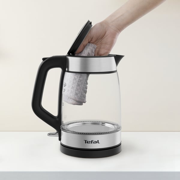 Tefal Glass Kettle KI605830 vattenkokare 1,7 l 2200 W Svart, Silver, Transparent