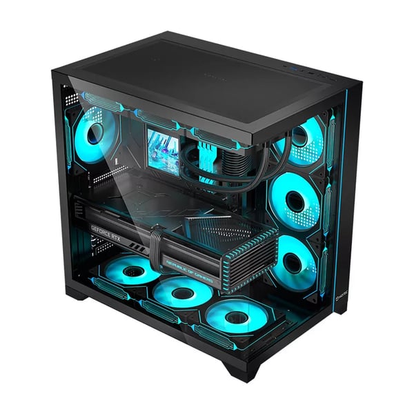 Hiditec H3 PRO Midi Tower Svart, Transparent