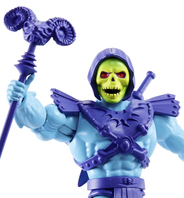 Masters of the Universe Skeletor-actionfigur på 14 cm, MOTU-leksak med stav och svärd