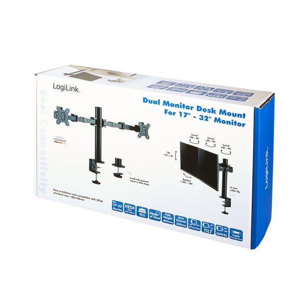 LogiLink BP0106 monitorin kiinnike ja jalusta 81,3 cm (32") Vastaanotto Musta