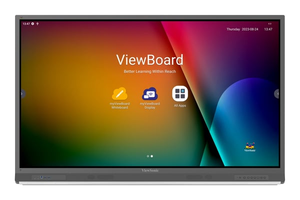 Viewsonic IFP6552-2F skyltställ Platt skärm för digital skyltning 165,1 cm (65") LCD 450 cd/m² 4K Ultra HD Svart Pekskärm Inbyggd processor Android