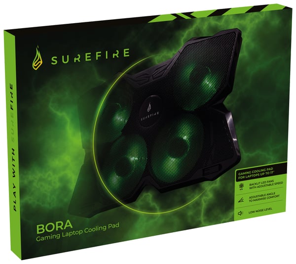 SureFire Bora kylningsdynor för bärbara datorer 43,2 cm (17") 1200 RPM Svart