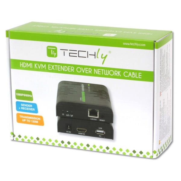 Techly IDATA HDMI-KVM2 KVM -kytkin Lähetin & vastaanotin