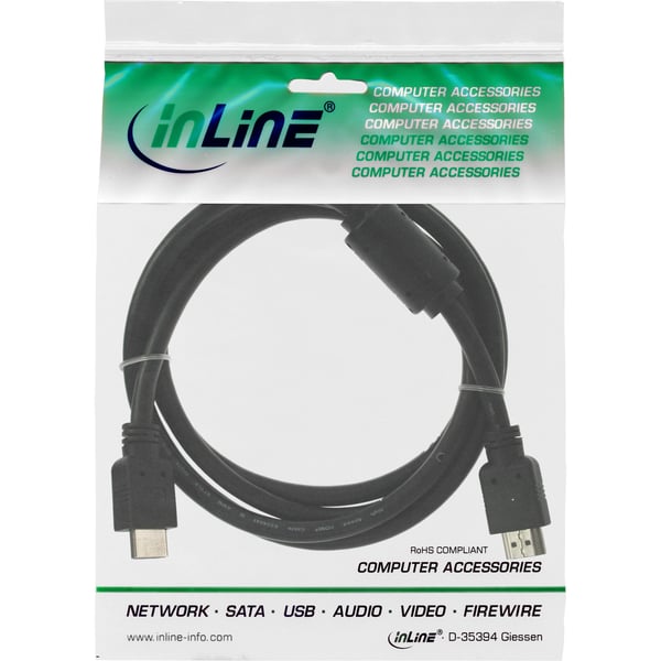 InLine 17611 HDMI-kabel 1,5 m HDMI Typ A (standard) Svart