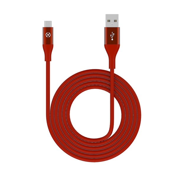Celly USBMICROCOL3MRD USB-kabel 3 m USB A Micro-USB B Rød