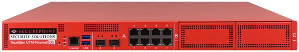 Securepoint RC1000R G5 (Rev. 1) firewall (hardware) 1U 30 Gbit/sek. Securepoint RC1000R G5 (Rev. 1) firewall (hardware) 1U 30 Gbit/sek.