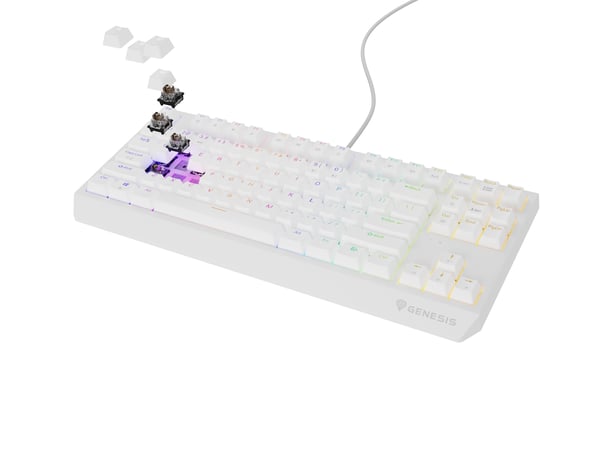 GENESIS Thor 230 TKL tastatur Spil USB + RF Wireless + Bluetooth QWERTY Hvid