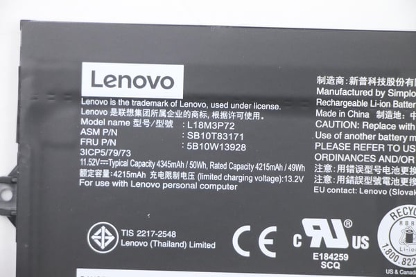 Lenovo 5B10W13928 laptop reservedel Batteri