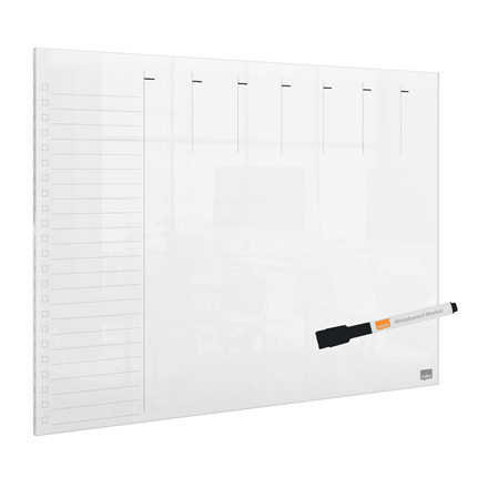 Nobo Transparent Akryl Mini Whiteboard Veckoplanerare skrivbord eller väggmonterad A3